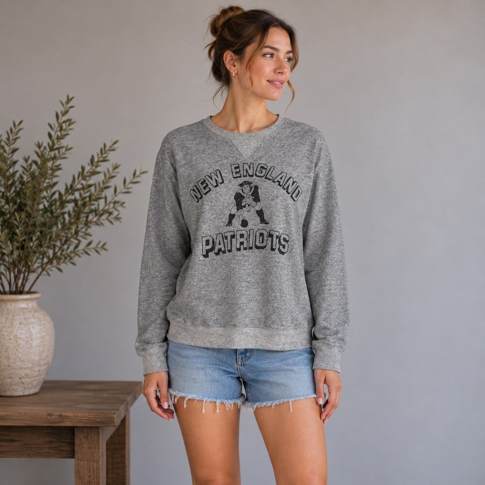 Junk Food Gray New England Patriots Sweatshirt XL